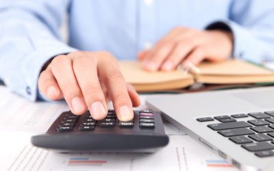 person doing calculations